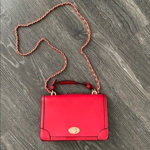 Red square faux leather purse. NWT